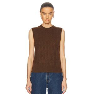 GUEST IN RESIDENCE Cashmere Cable Vest in Brown Size XS NWT